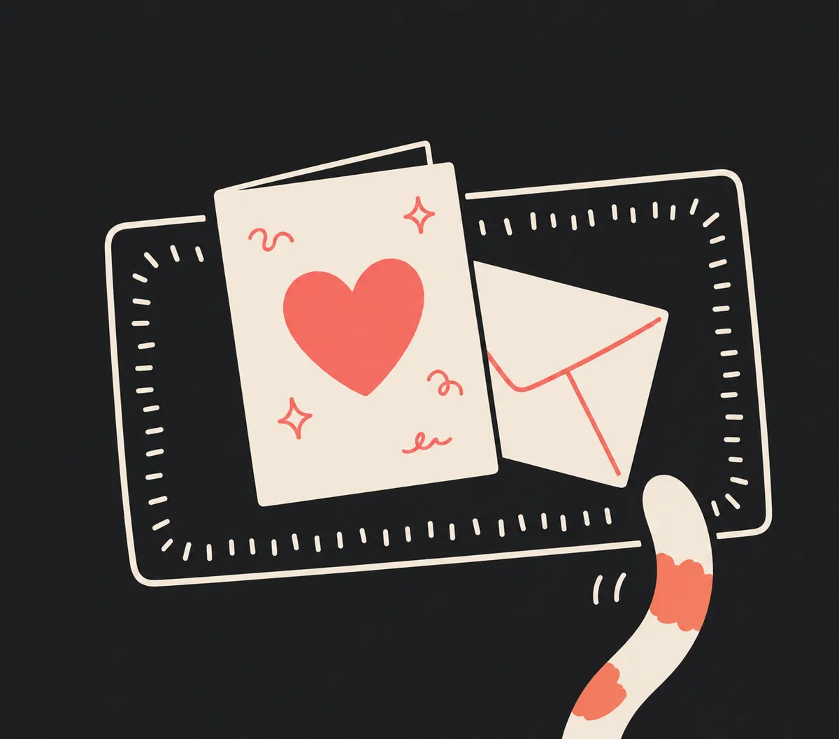 A printed card and envelope landing on the doormat